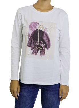 t shirt con stampa manica lunga 